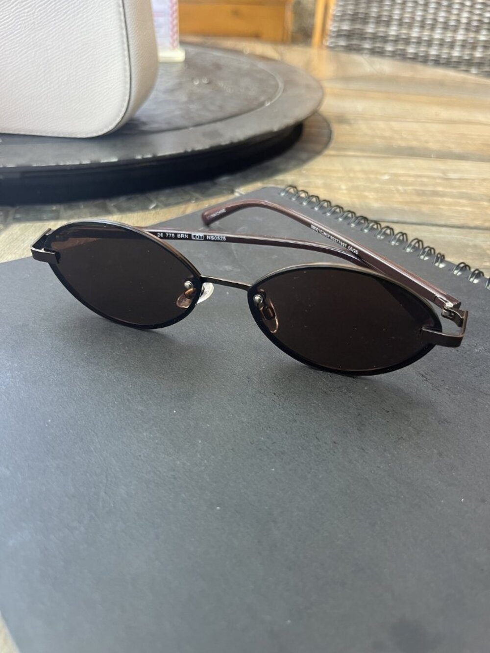 Target Size One size  Trendy Oval Rimless Sunglasses with Brown Tortoise Temples